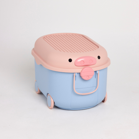 Ride a Long Storage - Blue & Pink Pig - Large